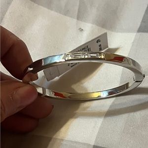 Eliot Danori Silver Tone with 3 crystal stone bangle